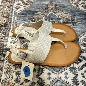 Calvin Klein sandals white and tan size 6.5 new with tags